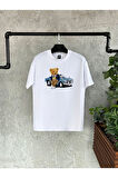 Car Bear Baskılı Siyah Erkek Tshirt