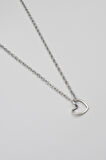 Minimalist Kalp Kolye - Düz Ezme İthal Zincirli Unisex Gümüş Kaplama - 60 cm