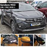 Dacia Sandero Mk3 2020 Sonrası Uyumlu Batman Yarasa Ayna Kapağı Piano Black ABS Plastik