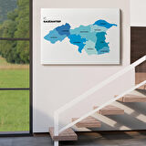 Harita Sepeti Gaziantep İli ve İlçeler Haritası Dekoratif Kanvas Tablo 1344