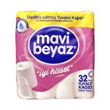 Mavi Beyaz 32 li Tuvalet Kağıdı 2 Katlı x 2 Adet (64 Rulo)