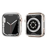 Smcase Apple Watch Uyumlu 41mm Tam Kapatan Şeffaf Silikon Ekran Koruyucu 