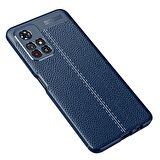 Smcase Xiaomi Poco M4 Pro 5G Kılıf Kamera Korumalı Deri Dokulu Silikon  Nano Ekran Koruyucu
