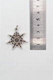 Modern Heptagram Yıldız Kolye - Düz Ezme İthal Zincirli Unisex Gümüş Kaplama - 60 cm