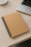Çizgili Spiralli Defter, A5 Boyut (15x21 cm), 60 Yaprak, 90gr. Ivory, Kraft Kapak