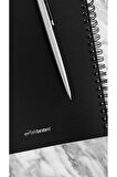 Çizgisiz Spiralli Defter, A5 Boyut (15x21 cm), 100 Yaprak, 90gr. Ivory, Siyah Kapak
