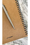 Çizgili Spiralli Defter, A5 Boyut (15x21 cm), 100 Yaprak, 90gr. Ivory, Kraft Kapak