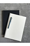 A4 Çizgisiz Spiralli Defter, A4 Boyut (21cm x 29.7cm), 60 Yaprak, 90gr. Ivory, Siyah Kapak