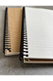 A4 Çizgili Spiralli Defter, A4 Boyut (21cm x 29.7cm), 60 Yaprak, 90gr. Ivory, Kraft Kapak