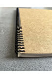 A4 Çizgili Spiralli Defter, A4 Boyut (21cm x 29.7cm), 60 Yaprak, 90gr. Ivory, Kraft Kapak
