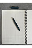 A4 Kareli Spiralli Defter, A4 Boyut (21cm x 29.7cm), 60 Yaprak, 90gr. Ivory, Siyah Kapak