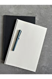 A4 Kareli Spiralli Defter, A4 Boyut (21cm x 29.7cm), 60 Yaprak, 90gr. Ivory, Siyah Kapak