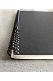 A4 Kareli Spiralli Defter, A4 Boyut (21cm x 29.7cm), 60 Yaprak, 90gr. Ivory, Siyah Kapak