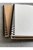 A4 Kareli Spiralli Defter, A4 Boyut (21cm x 29.7cm), 60 Yaprak, 90gr. Ivory, Kraft Kapak