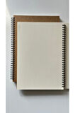 B5 Çizgisiz Spiralli Defter, B5 Boyut (182mm x 257mm), 100 Yaprak, 90gr. Ivory, Kraft Kapak