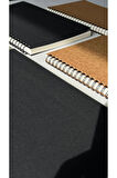 B5 Çizgili Spiralli Defter, B5 Boyut (182mm x 257mm), 100 Yaprak, 90gr. Ivory, Siyah Kapak