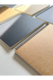 B5 Çizgili Spiralli Defter, B5 Boyut (182mm x 257mm), 100 Yaprak, 90gr. Ivory, Siyah Kapak