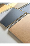 B5 Kareli Spiralli Defter, B5 Boyut (182mm x 257mm), 100 Yaprak, 90gr. Ivory, Siyah Kapak