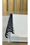 A5 Çizgili Spiralli Defter, A5 Boyut (15cm x 21cm), 60 Yaprak, 90gr. Ivory, Şeffa PVC Kapak