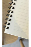 A5 Çizgili Spiralli Defter, A5 Boyut (15cm x 21cm), 60 Yaprak, 90gr. Ivory, Şeffa PVC Kapak