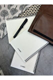 A5 Kareli Spiralli Defter, A5 Boyut (15cm x 21cm), 60 Yaprak, 90gr. Ivory, Şeffa PVC Kapak