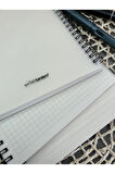 A5 Kareli Spiralli Defter, A5 Boyut (15cm x 21cm), 60 Yaprak, 90gr. Ivory, Şeffa PVC Kapak
