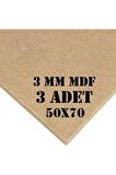 3mm 50x70 Cm 3 Adet Ham Mdf, Mdf Levha, Duralit, Resim Altlığı