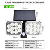 HpyTech 120 LED Güneş Enerjili Solar Lamba 20W – Su Geçirmez, Şarjlı, Hareket Sensörlü Dış Mekan Aydınlatma