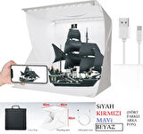HpyTech Katlanabilir Mini Fotoğraf Kutusu– Işıklı Ürün Çekim Çadırı 40x40x40