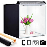 HpyTech 80x80x80 LED Işıklı Ürün Fotoğraf Çekim Kabini - Büyük Boy Stüdyo Çadırı