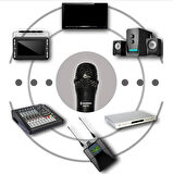 HpyTech Kablosuz El Mikrofonu + USB Alıcı , VHF 268.85/262.85MHz , Öğretmen, Karaoke ve Sunumlar İçin