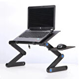 HpyTech Laptop Masası Katlanabilir | Çift Fanlı, Soğutucu Sistemli, Mouse Alanlı Taşınabilir Sehpa