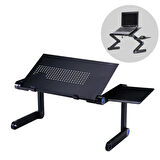 HpyTech Laptop Masası Katlanabilir | Çift Fanlı, Soğutucu Sistemli, Mouse Alanlı Taşınabilir Sehpa