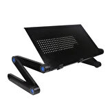 HpyTech Laptop Masası Katlanabilir | Çift Fanlı, Soğutucu Sistemli, Mouse Alanlı Taşınabilir Sehpa