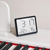 HpyTech Mıknatıslı Dijital Mini Saat  LCD Ekran, Sıcaklık ve Nem Göstergeli, Alarmlı