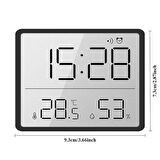 HpyTech Mıknatıslı Dijital Mini Saat  LCD Ekran, Sıcaklık ve Nem Göstergeli, Alarmlı