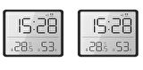 HpyTech Mıknatıslı Dijital Mini Saat  LCD Ekran, Sıcaklık ve Nem Göstergeli, Alarmlı