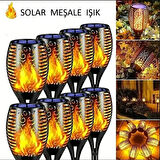 HpyTech  Solar Bahçe Meşalesi -| Alev Efektli Dış Mekan Solar Lamba | Bahçe, Yol ve Teras Işıklandırması 4 adet