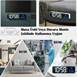 HpyTECH LED Dijital Masa Saati | Kablosuz Şarj, Çift Alarm, Sıcaklık Ölçer  