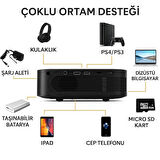HpyTech A30 Mini Projeksiyon Cihazı Full HD 1080p WiFi Destekli – Kablosuz Telefon Yansıtma