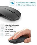 HpyTech Sessiz Bluetooth Kablosuz Mouse  Çift Modlu – Şarjlı – Ofis & Laptop Uyumlu