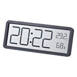 HpyTech Dijital Masa ve Duvar Saati  Termometre & Nem Göstergeli LCD Saat  Büyük Ekranlı, Sessiz