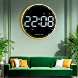 HpyTech 10 İnç Yuvarlak LED Dijital Duvar Saati Uzaktan Kumandalı 10 Kademe Parlaklık Alarm Özellikli