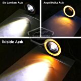 Opel Corsa C 2000-2006 Uyumlu Üniversal Mercekli Angel Sis Farı Metal Su Geçirmez 76 mm Sarı Halkalı Gündüz Farı Angel Eyes 2 Adet