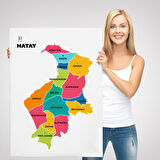 Harita Sepeti Hatay İli ve İlçeler Haritası Dekoratif Kanvas Tablo 1354