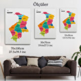 Harita Sepeti Hatay İli ve İlçeler Haritası Dekoratif Kanvas Tablo 1354