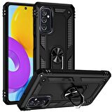 Smcase Samsung Galaxy M52 5G Kılıf Vega Yüzüklü Tank Silikon  Nano Ekran Koruyucu