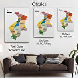 Harita Sepeti Hatay İli ve İlçeler Haritası Dekoratif Kanvas Tablo 1355