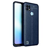Smcase Realme C25s Kılıf Kamera Korumalı Deri Dokulu Silikon