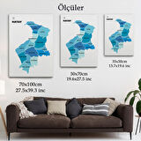 Harita Sepeti Hatay İli ve İlçeler Haritası Dekoratif Kanvas Tablo 1356